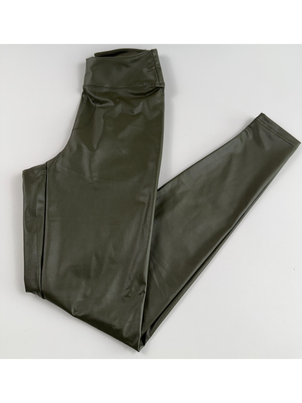 Offline By Aerie Women High Rise Real Luxe Faux Leather Legging Green M NWT